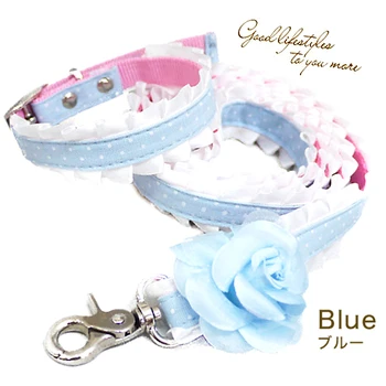 

Free shipping beauty princess camellia lace adjustable dog collar leash pet accessories collier pour chien collar perro coleira