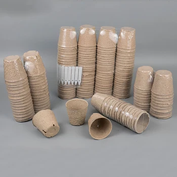 

Plant Nursery Cup 8*8cm Gardening Flowerpot Electronic Medicine Paper Tray Pulp Seedling Cup Degradable Disk Gardening Tools