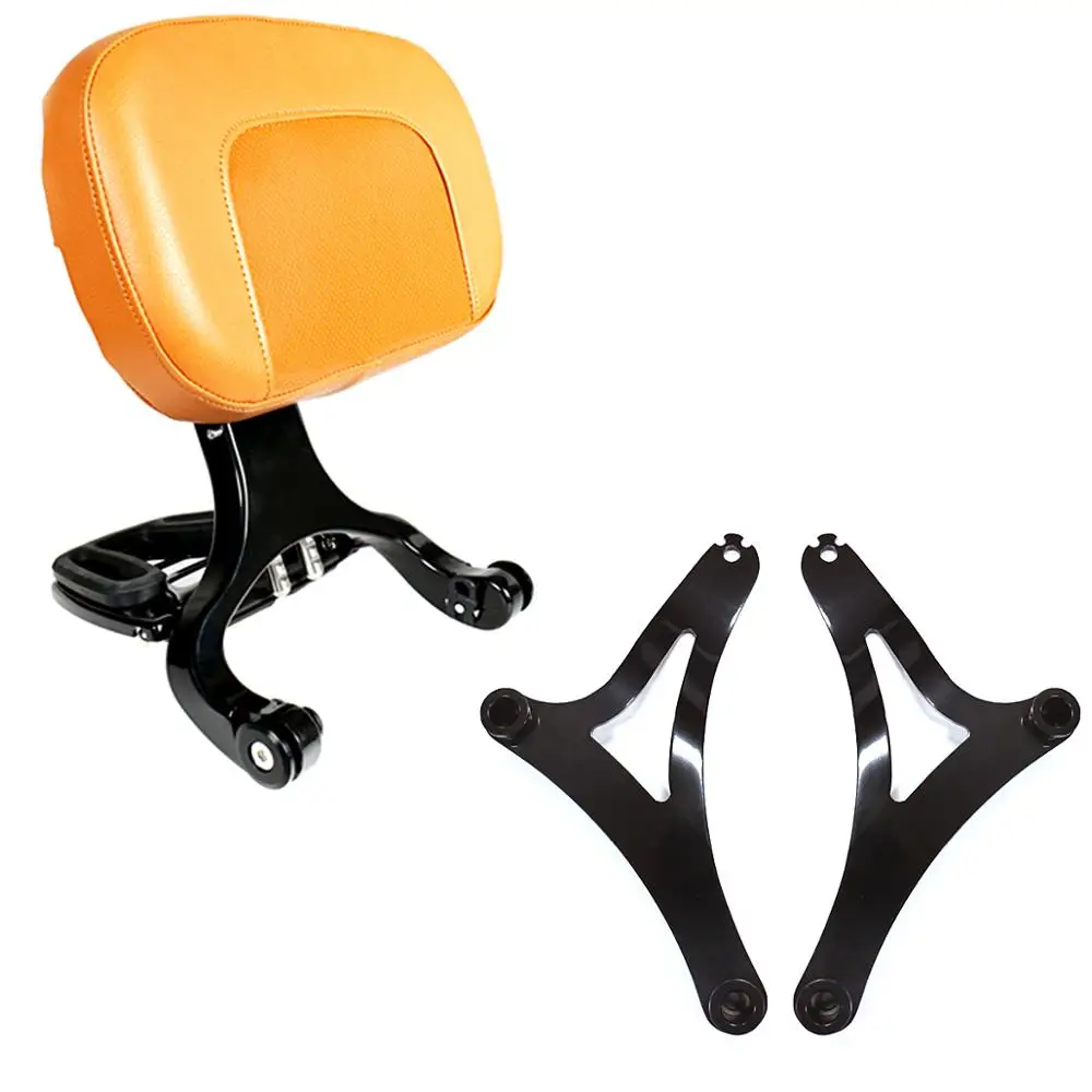 

Gloss Black Fixed Mount&Multi Purpose Adjustable Brown Driver Passenger Backrest Fit For Indian 14-19 Dark Horse Chief