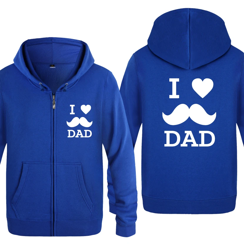 I LOVE DAD Gift свитшоты мужские мужские с молнией с капюшоном флисовые толстовки кардиганы
