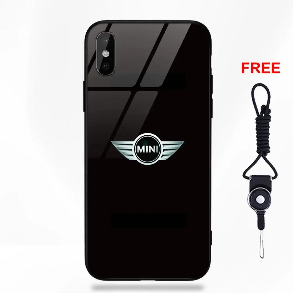 Omdnwd Mini Cooper Jcw Logo Soft TPU Frame+Tempered Glass Mobile Case For Apple iPhone X XS Max XR 5 5C 5S SE 6 6S 7 8 Plus