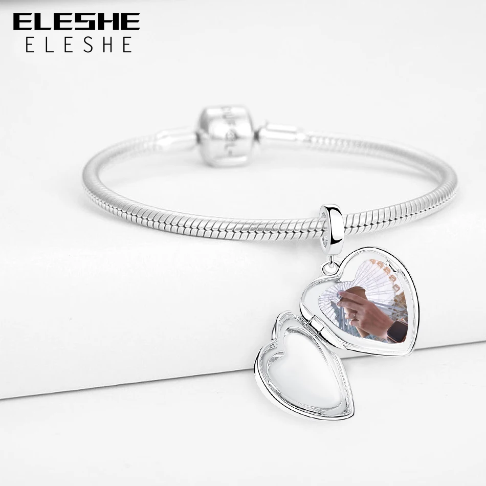 Подлинный eleshe 925 пробы серебряные браслеты с подвесками из бисера, соответственные Пандоре обаятельные браслеты Цепочки и ожерелья из серии "сделай сам" фото на заказ ювелирных изделий