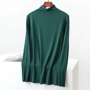 

New Ladies Solid Color Long Sleeve Round Neck T-Shirt Cotton Casual gray