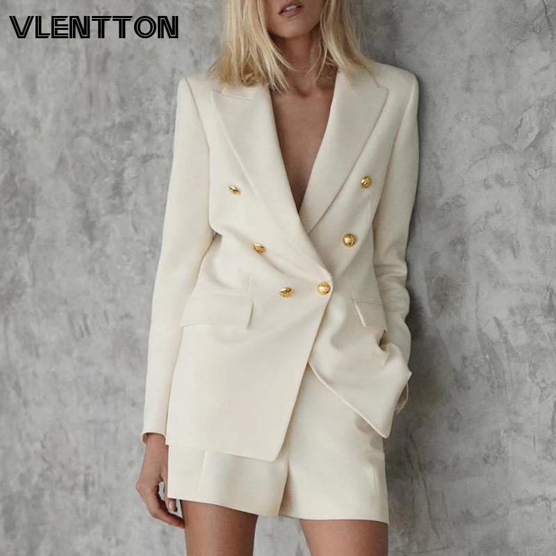 Spring Autumn Women Fashion OL Work Office 2 Piece Set Solid Elegant Blazer Jacket Coat+Zipper Shorts Suits Female Tops Outfits Spring Autumn Women Fashion OL Work Office 2 Piece Set Solid Elegant Blazer Jacket Coat+Zipper Shorts Suits Female Tops Outfits