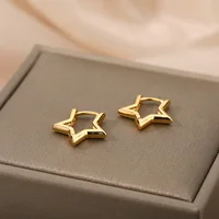 Luxury Star Pendientes Earrings For Women Girl Stainless Steel Minimalist Hoop Piercing 2025 New In y2k Jewelry aretes de mujer - Image 4