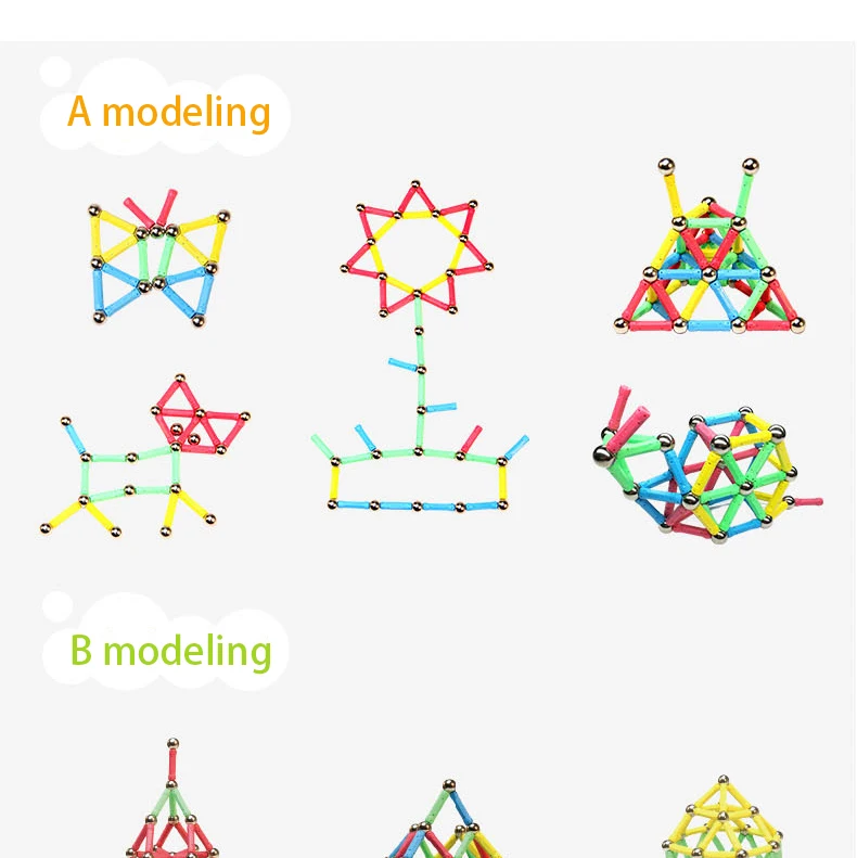 Магнитный стержень, магнитный металлический шар, креативные Diy развивающие игрушки для детей, магнитные блоки, строительные аксессуары, игрушка для детей