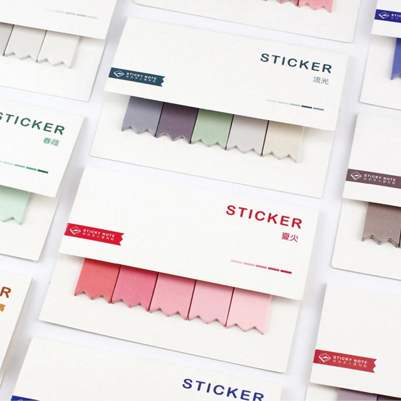 

TIANZI 100pcs/lot 8 Design Gradual Change Memo Pad Sticky Notes Notepad Student School Study Diary Self-Stick Note Memo Pads