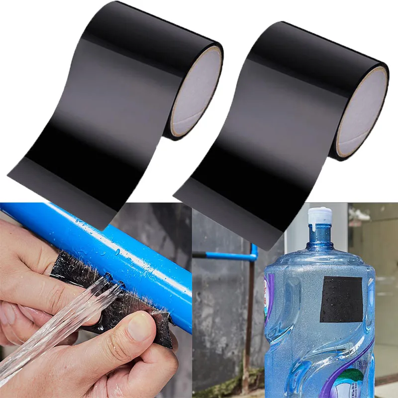 2 pièces 150CM Super forte Fiber imperméable à leau bande Stop fuites joint réparation bande Performance auto-fixe ruban fibrofix adhésif réparation