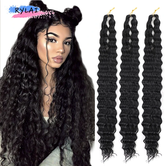 Synthetic Deep Wave Twist Crochet Braids Hair 30 Inch Ariel Curl Crochet  Hair Long Soft Curly Braiding Hair Extensions for Women - AliExpress