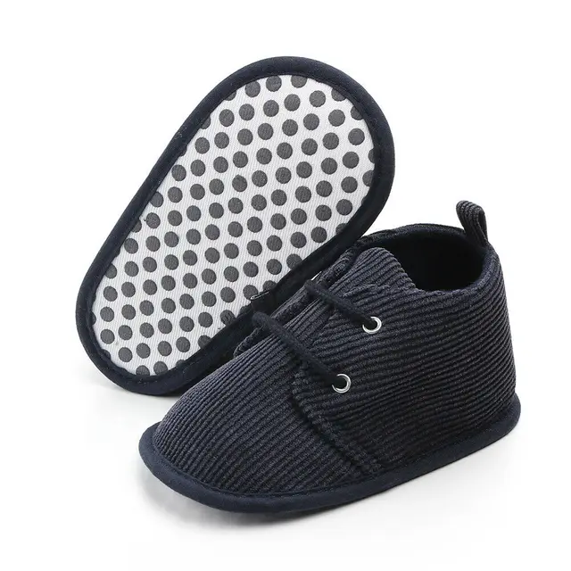 2019 Baby First Walkers Toddler Baby Boys Ribbed Solid Soft Sole Crib Shoes Sneakers Size Newborn to 18 Months 5