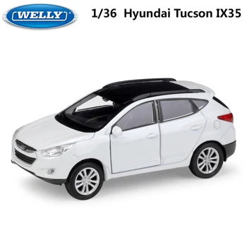 WELLY Diecast 1:36 Scale Model Car Hyundai Tucson IX35 SUV Pull Back Toy Vehicle Alloy Toy Metal Toy Car For Kid Gift Collection 1