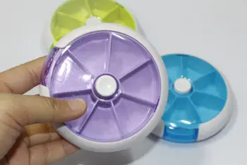 

Week Circle Qige Plastic Medicine Box Multi-functional Seven Days Portable 7 Grid Week Rotating Small Medicine Box Medicine Box