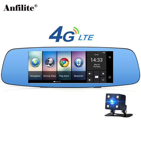 Anfilite Авто 4G Android 5,1 ADAS 16GB Автомобильный видеорегистратор Dash Cam FHD 1080P Две камеры записи автомобиля dvr s рекордер зеркало заднего вида - Название цвета: A800