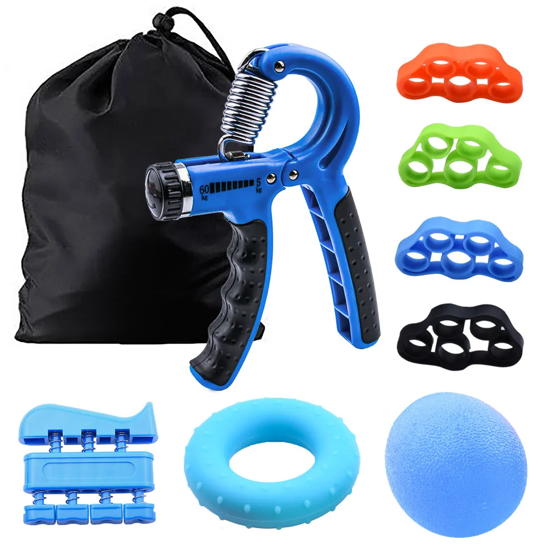 

Hand Grip Exercise Kit Forearm Resistance Finger Exerciser Stretcher Ring Relief Ball Player Sanitzer Holder