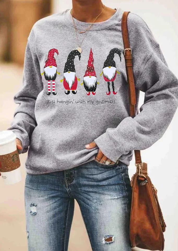 Женский Рождественский свитшот с длинным рукавом, Зимний пуловер