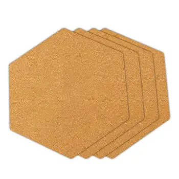 

4X Cork Notice Message Board Home Office Memo School Adhesive Pinboard Hexagon 20x17.5x0.6cm Cork Boards Wall Stickers