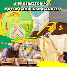 Détecteur d'angle Portable, rapporteur bidirectionnel 0 180 °, règle de jauge d'angle extérieur et intérieur, outil de mesure précis pour le travail du bois