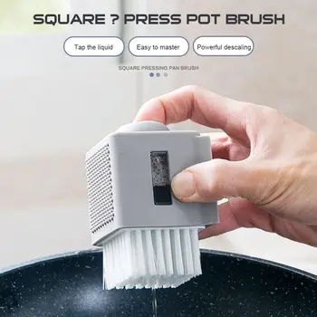 

New Household Kitchen Washing Mini Soap Dispensing Palm Brush Soft Kitchen Brush with Liquid Washing Soap Dispenser Cleaning