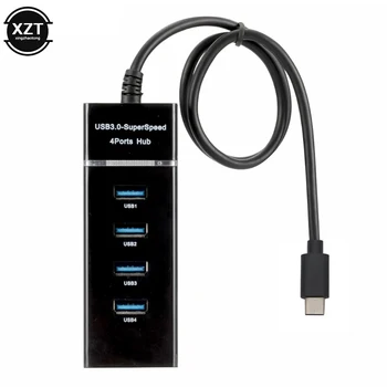 

4 Ports USB C HUB 3.0 Type-c Splitter High Speed Data Transfer Adapter For Macbook iMac Phone PC Computer Accessories USB-C Hub