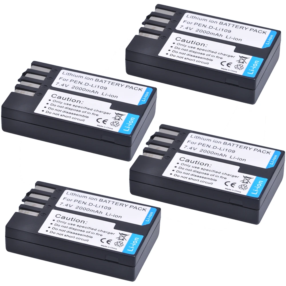 2000mAh D Li109 DLi109 D-Li109 Battery for Pentax K-R K-2 KR K2 Black Red White K30 K50 K-30 K-50 K500 K-500 | Электроника