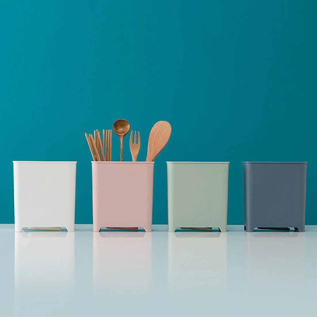 

Creative Multi-Function Chopsticks Spoon Fork Holder Kitchen Chopstick Rest Stand Draining Rack Spoon Fork Organizer 4 Colors