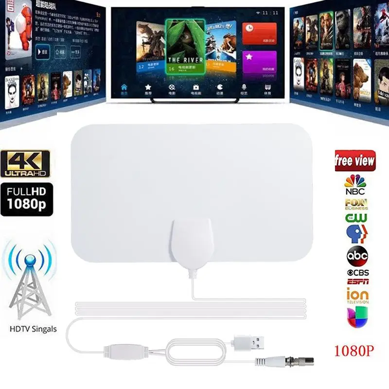 

Digital Antenna for TV indoor 2000 miles HD TV antenna with Amplifier 25DB VHF UHF DVB-t2 Antena Signal satellite dish Receiver