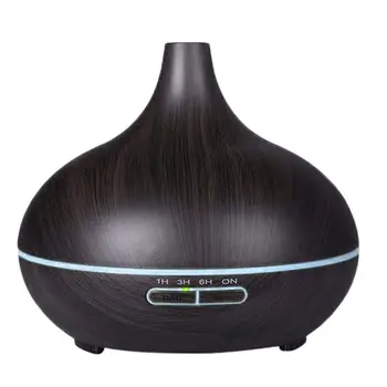 

7 Color Changing LED Lights 400ml Ultrasonic Air Humidifier Aroma Essential Oil Diffuser with Wood Grain For Office Home