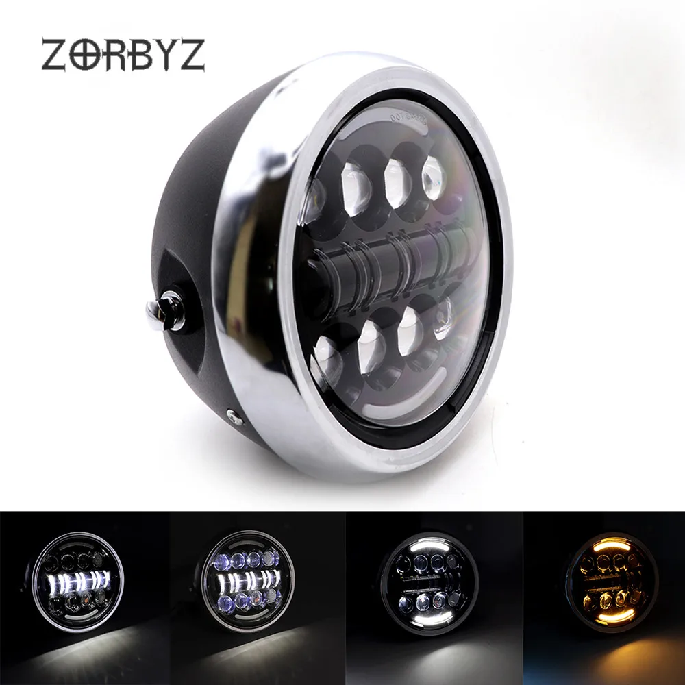 ZORBYZ " Хромированный кольцевой светодиодный светильник на переднюю головку, Головной фонарь, светильник с ангельским глазом для Kawasaki Yamaha Harley на заказ