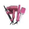 Hair Styling Appliances 4 Piece Stylist Heating Plate Hair Straightener Hot Comb Blow Dryer Kit with Bling Rhinestones 1