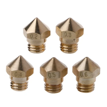 

5pcs MK10 Nozzle Copper M7 Threaded Part For Extrusion 1.75mm Filament Brass