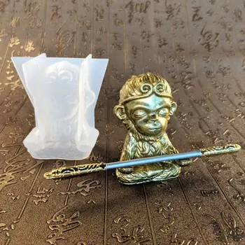 

DIY Crystal Epoxy Mould Cartoon Monkey King Mold Car Decoration Silicone Pendant Casting Making Molds