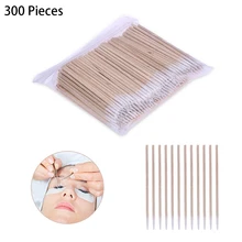 300 Pieces Wooden Handle Cotton Swab Tattoo Permanent Supplies Tipped Applicator Cotton Swabs Makeup Cosmetic Sticks For Eyebrow