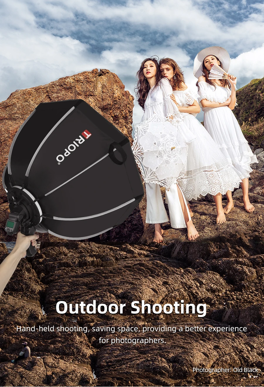 Triopo KX65 65 см Speedlite Octagon Umbrella софтбокс для внешней вспышки софтбокс для Godox V1 Speedlite Flash