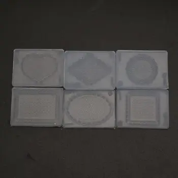 

6Pcs Mini Heart Square Nail Art Silicone Mold Geometric Shape Resin Mold Tools AXYD