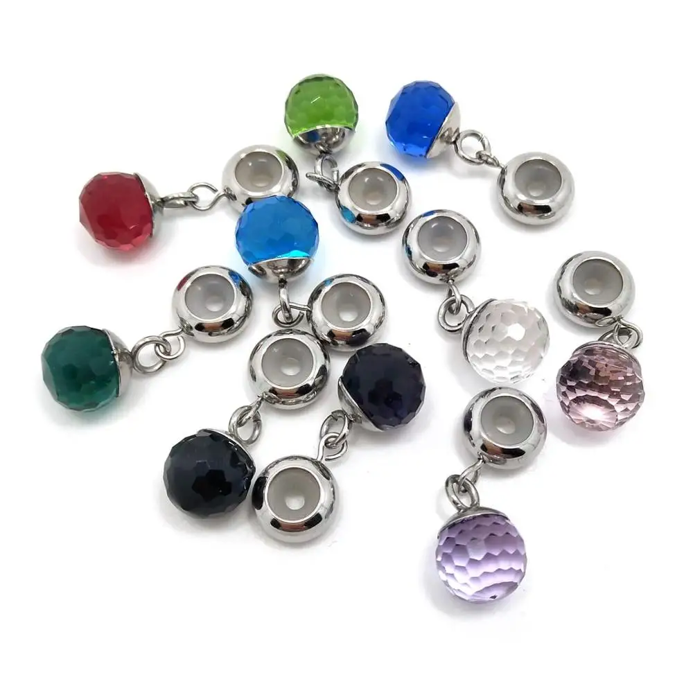 YIQIFLY 20 шт серебро Цвет Нержавеющая сталь вставки резиновые бусины-пробки 3 мм Европейский DIY браслет ювелирные изделия - Цвет: pendant beads