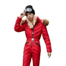 Зимняя Лыжная одежда, лыжные костюмы с капюшоном, цельный женский ветрозащитный Теплый комбинезон, Женская куртка для сноуборда, комбинезон для России