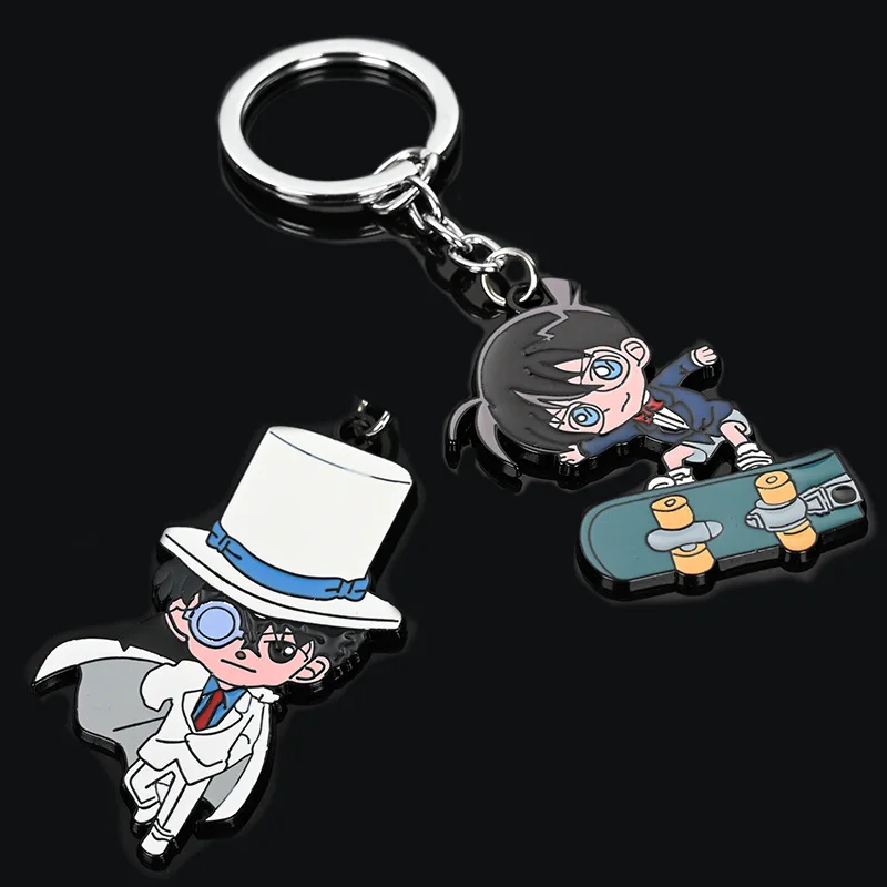 Брелок для ключей Detective Conan Kaitou Kiddo Edogawa Konan металлический автомобильный брелок с