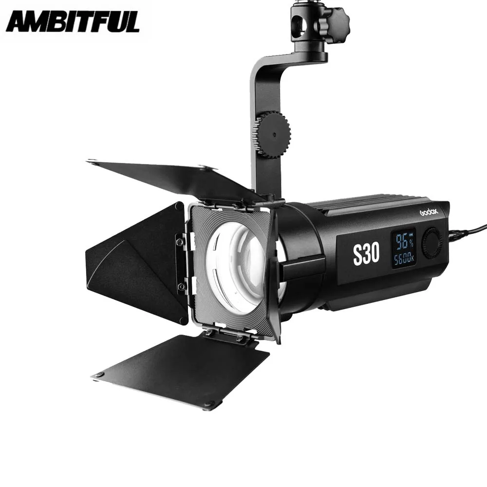 

Presale Godox S30 30Ws LED Photography Continuous adjustable Light + Barn Door For Professional Photography
