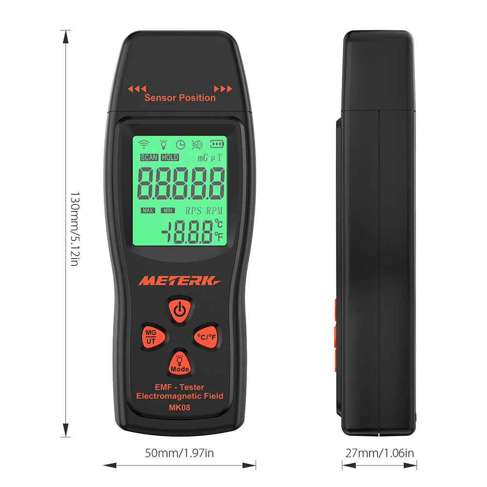 EMF метр ручной Мини цифровой ЖК-детектор EMF полевой измеритель электрического поля излучения и магнитного поля излучения детектор