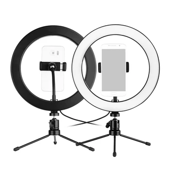 

10inch LED Ring Light Fill-in Lamp Photography USB Powered Mini Tripod Remote Shutter for Live Video Recording Network Selfie
