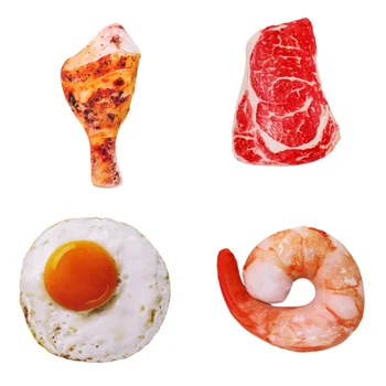 

Artificial Shrimp Omelette Shape Pet Cat Dog Toys Cute Puppy Simulation Squeak Toys Plush Dog Accessories