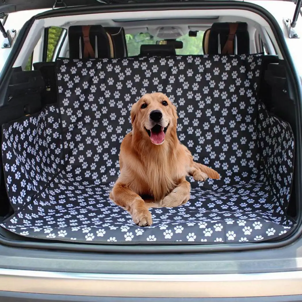 

Travel Waterproof Dog Footprint SUV Trunk Pet Suitable for all Models SUV. Dog Black Car Mat