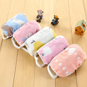

10 PCS Baby Boy Girl Kid's Cotton Face Mask Six-layer Gauze lovely Anti-dust Mask Anti-fog Cartoon Masks safety real stocks