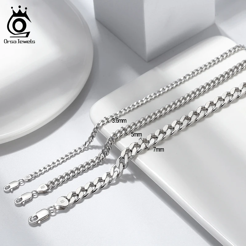 Solid 925 Sterling Silver 6.25mm Double Side Diamond-Cut Flat Link Chain  Bracelet with Secure Lobster Lock Clasp 7