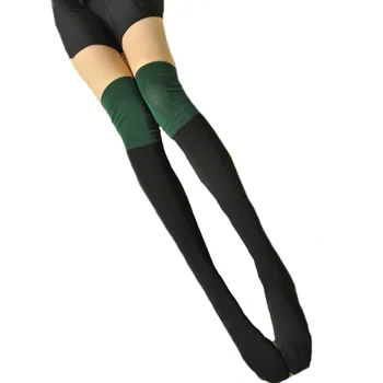 

CUHAKCI New Socks Fashion Stockings Casual Cotton Thigh High Over Knee High Socks Girls Female Long Knee Sock Pathwork Color