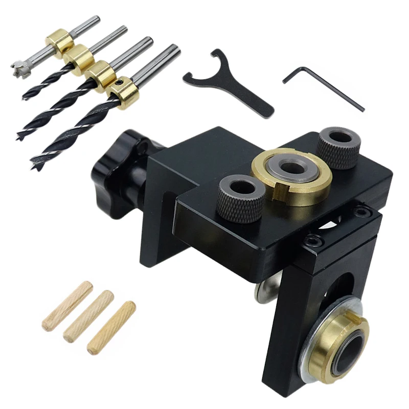 Woodworking Punch Locator Vertical Drilling Kit Self Centering Dowellig Jig Tool