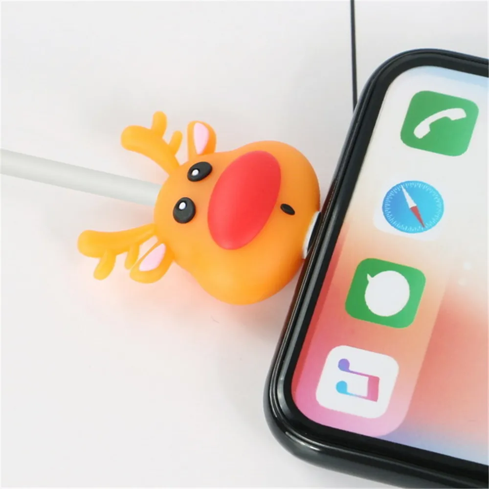 Защитный чехол для зарядного кабеля Mini Cartoon Merry Christmas Data line протектор USB кабель для передачи данных зарядный кабель защитный рукав - Цвет: H