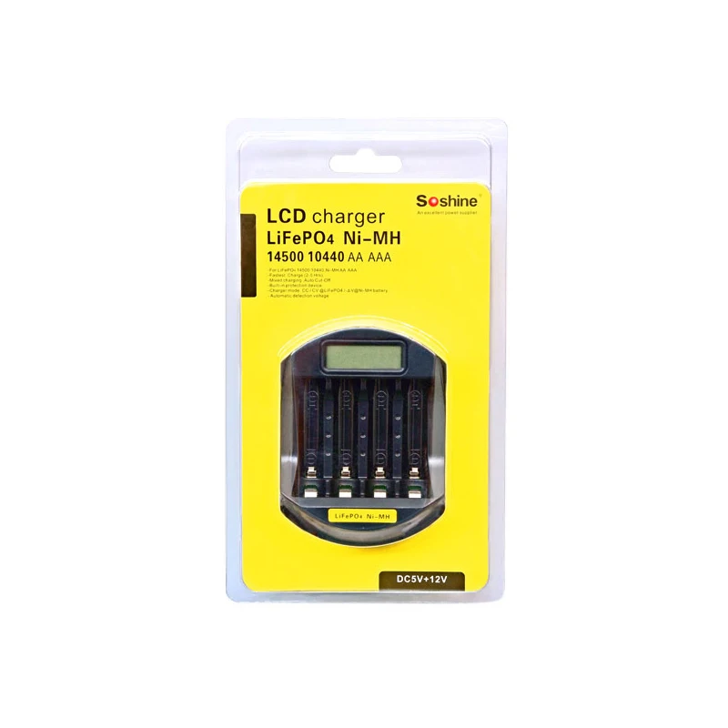 Soshine C5 жк-зарядное устройство для LiFePO4 Ni-MH 14500 10440 AA AAA батарея
