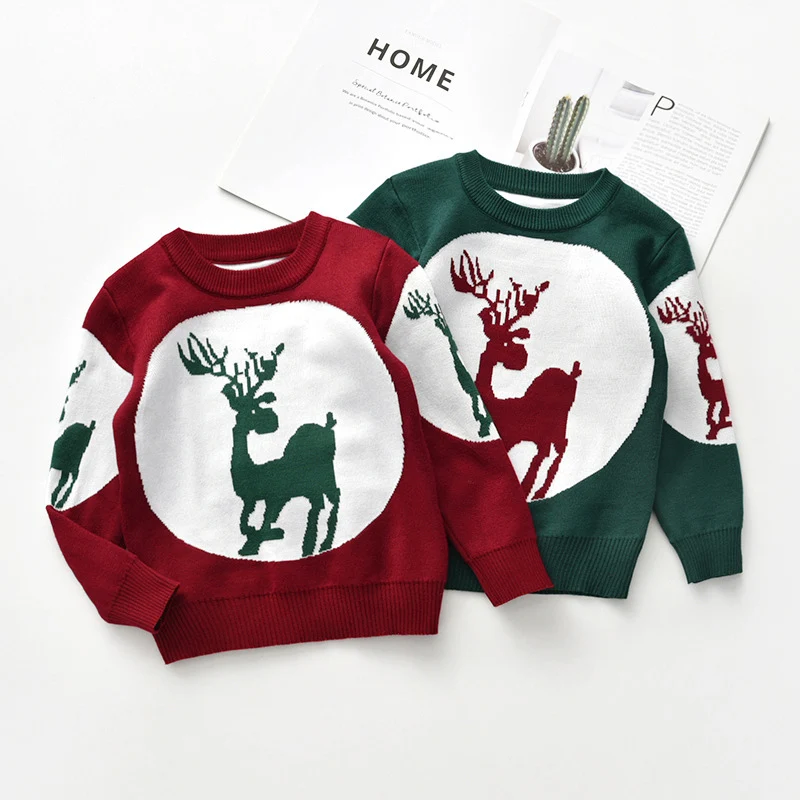 

Children Boys Girls Sweater Warm Cardigan Merry Chiristmas Knitted Outfits Cartoon Winter Kids Outerwear For 3 4 5 6 7 8 Years