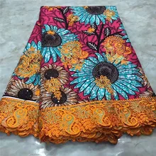 Новая Венди гипюровая кружевная ткань с вышивкой высокого качества восковая кружевная ткань со шнуром африканская восковая кружевная ткань для платья WD112612